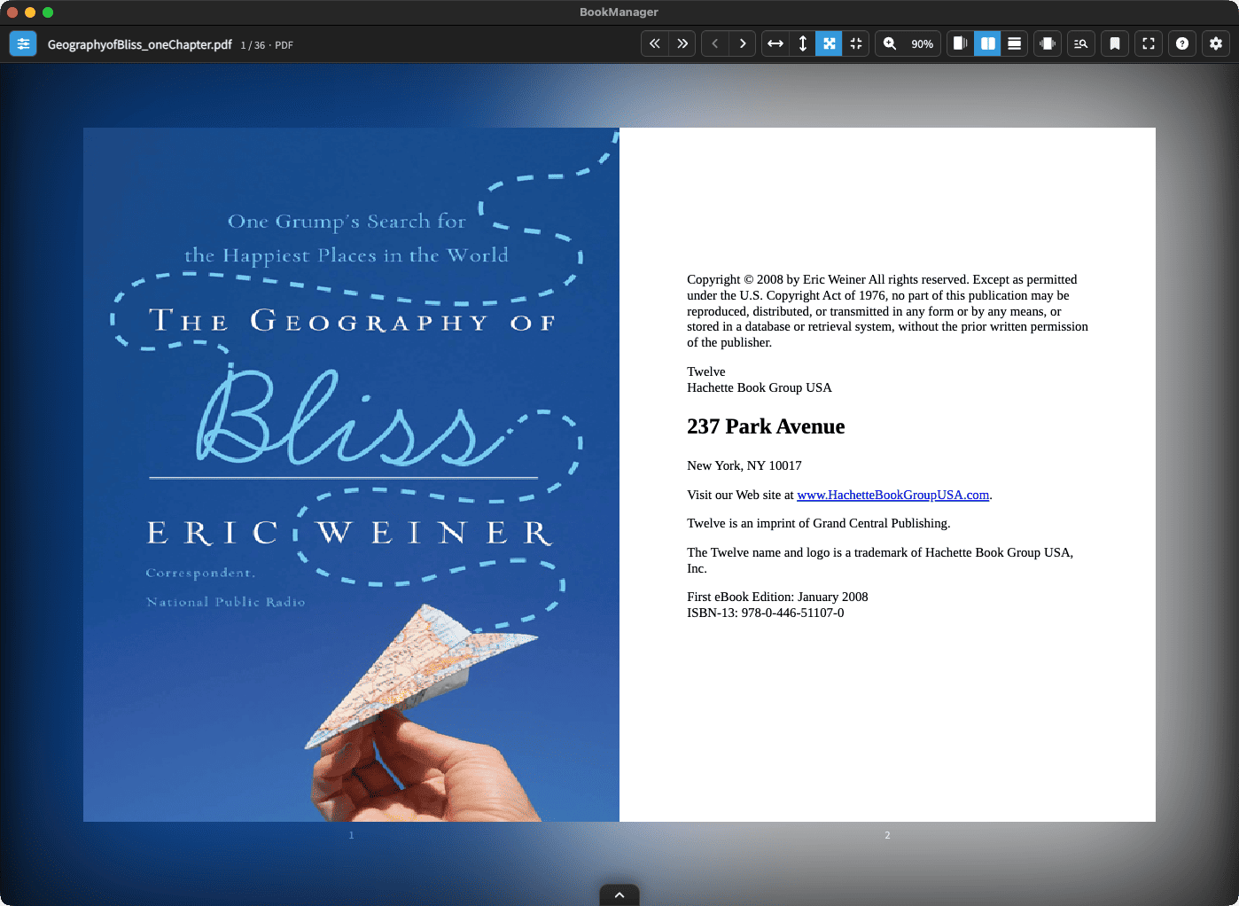 BookManager PDF 뷰어 화면